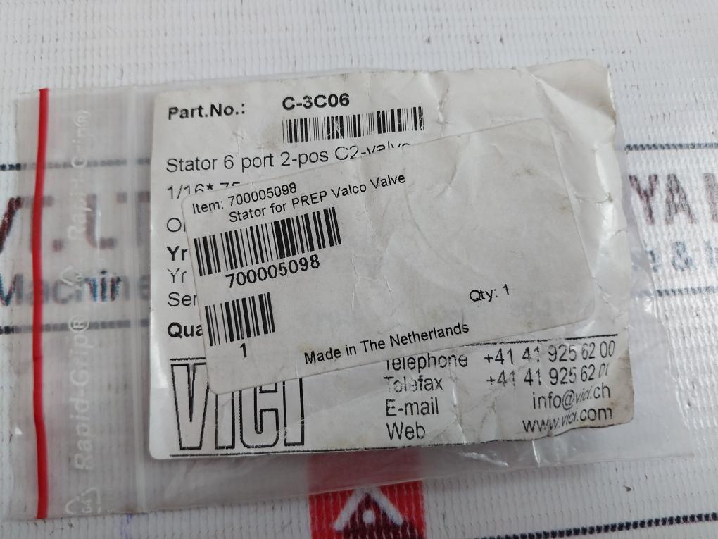 Vici Valco Cheminert Stator 6 Port 2-pos C2-valve (P/N: C-3C06)