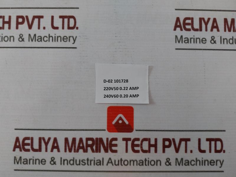 Vickers D-02 101728 Solenoid Valve Coil 220V/50Hz 0.22A 240V/60Hz 0.20A