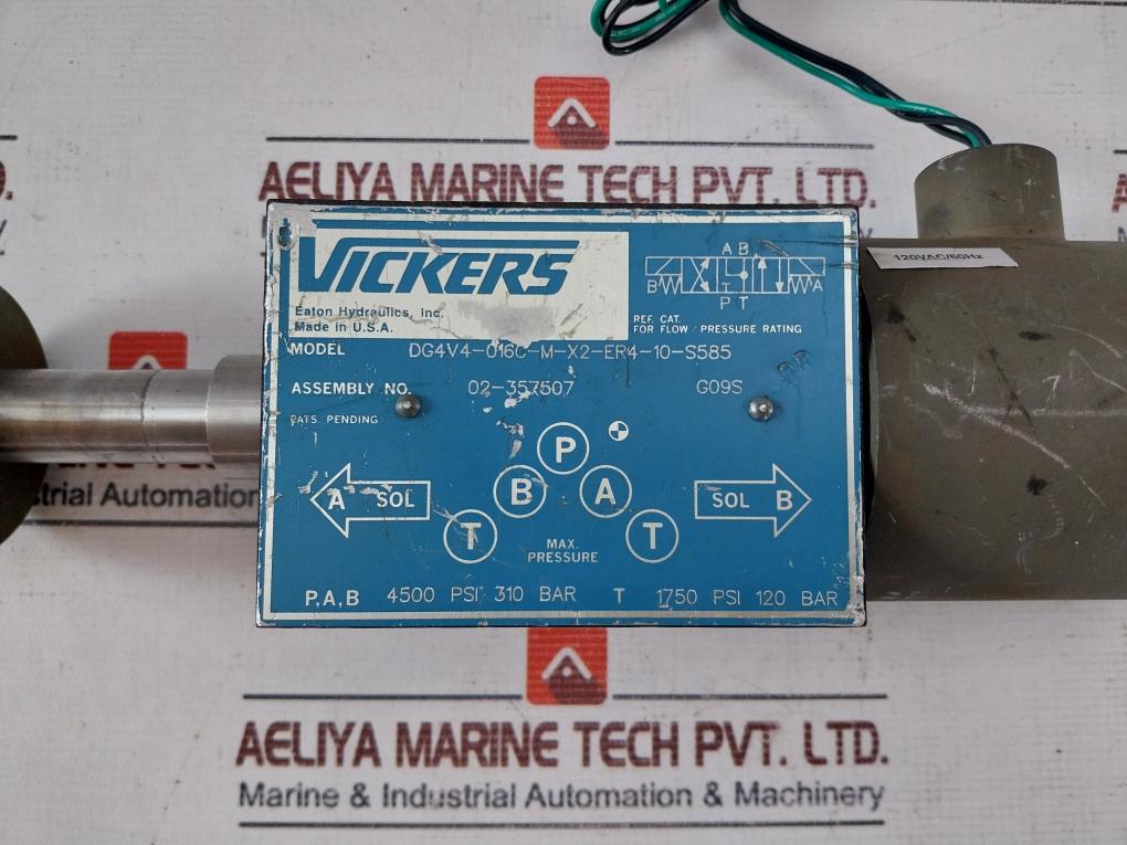 Vickers Dg4V4-016C-m-x2-er4-10-s585 Direction Control Valve 02-357507 120Vac 60Hz