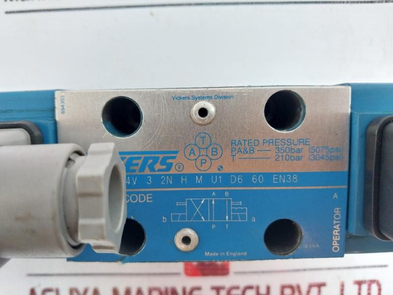 Vickers Dg4v-3-2n-h-m-u1-d6-60 En38 Directional Control Valve 350 Bar 220v/240v