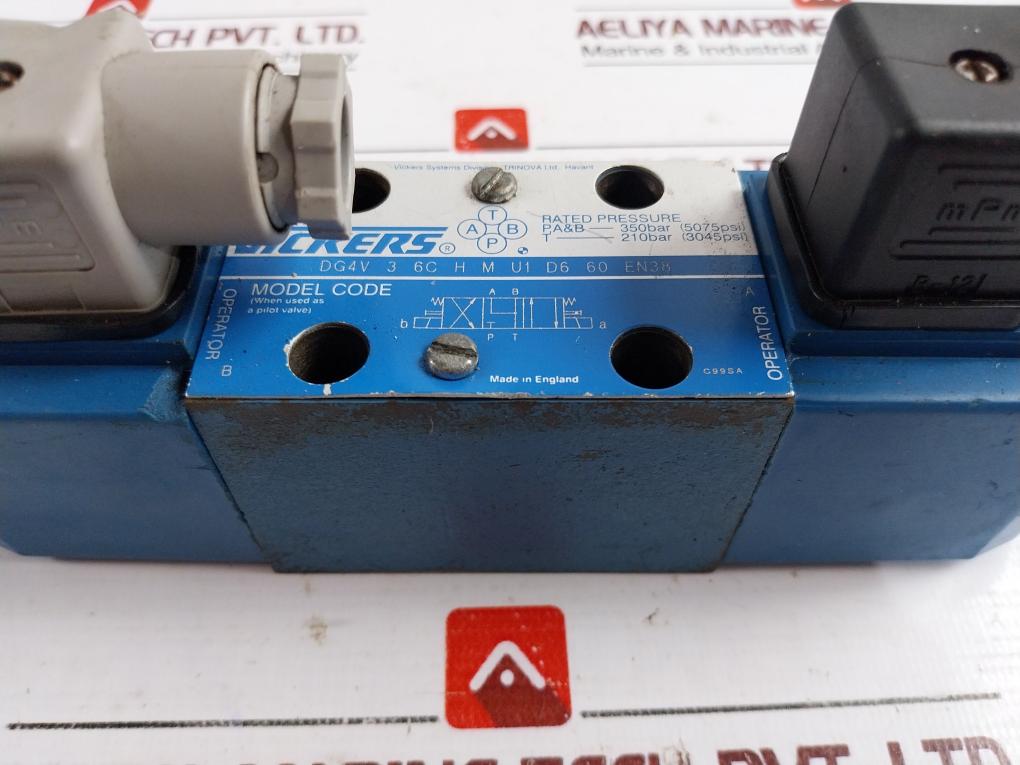 Vickers Dg4v-3-6c-h-m-u1-d6-60-en38 Solenoid Directional Control Valve