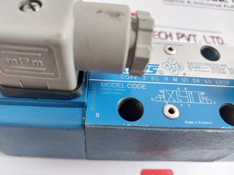 Vickers Dg4v-3-6c-h-m-u1-d6-60 En38 Directional Control Valve 350 Bar 220v/240v