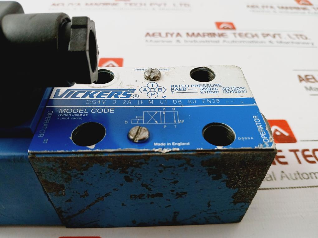 Vickers Dg4v 3 2a H M U1 D6 60 En38 Directional Control Valve 350bar 220v/240v