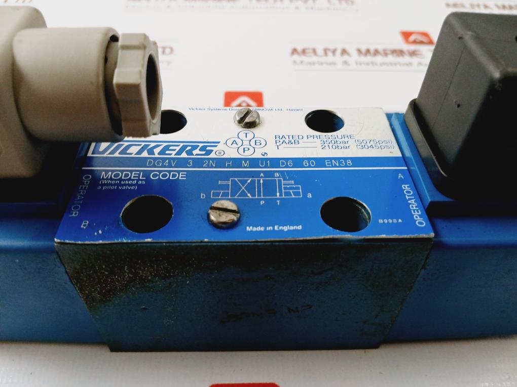 Vickers Dg4v 3 2n H M U1 D6 60 En38 Directional Control Valve 350bar 220v/240v