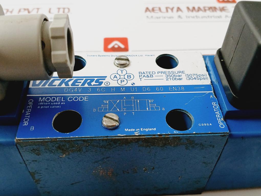 Vickers Dg4V 3 6C H M U1 D6 60 En38 Solenoid Control Valve 350Bar 220V/240V
