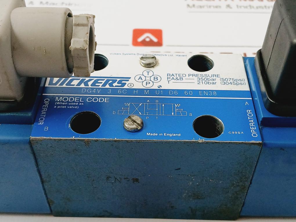 Vickers Dg4V 3 6C H M U1 D6 60 En38 Solenoid Directional Control Valve 350Bar