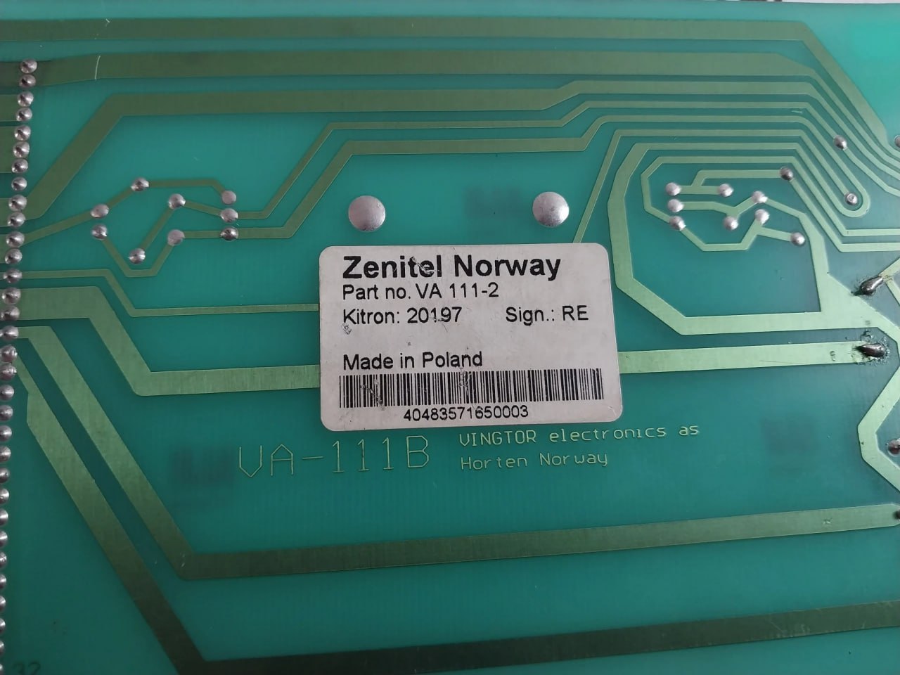 Vingtor Va-111B Printed Circuit Board Va 111-2