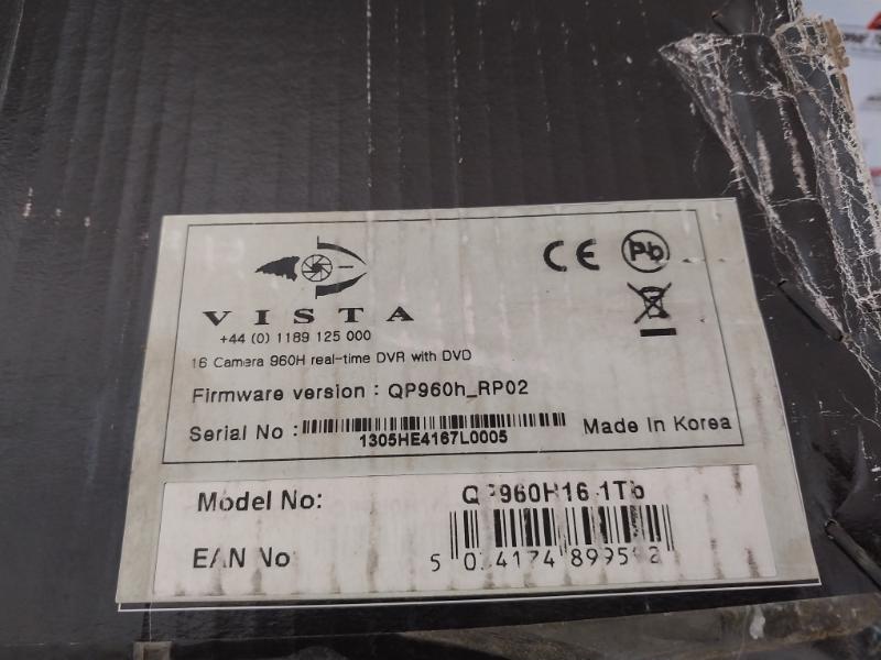 Vista Qp960h16-1tb Digital Video Recorder 230vac 75w