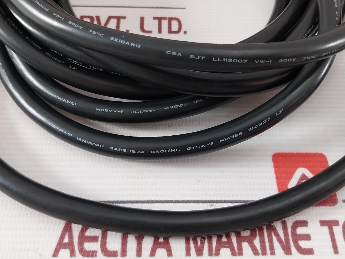 Volex V1625Bs Power Cable Cord E62405Sp 10A 250V- 3G1.5Mm2 Gtsa-3 4-mt