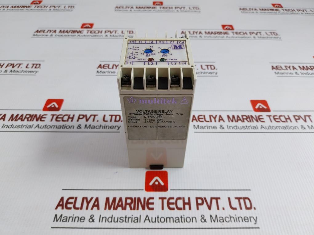 Voltage Relay M200-v33U Multitek Input-450V L-l 50/60Hz