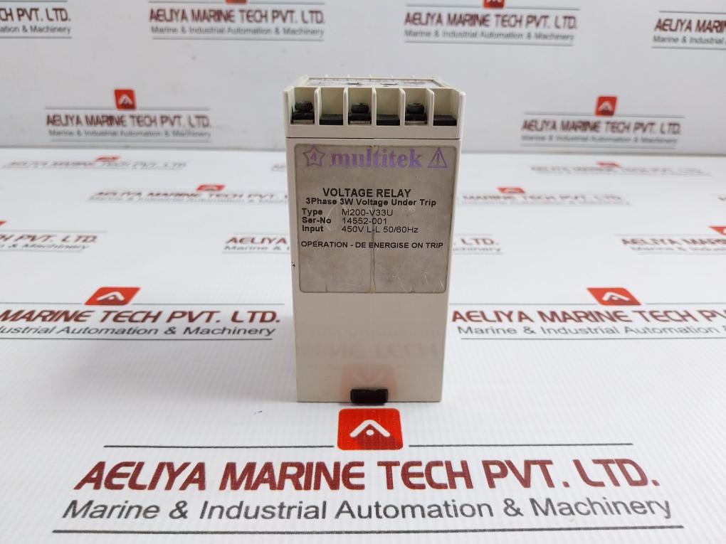 Voltage Relay M200-v33U Multitek Input-450V L-l 50/60Hz