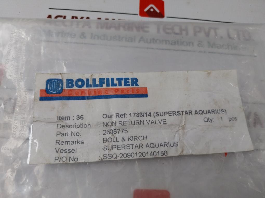 Voss 95 De L8 Non-return Valve 0.5 Bar Fkm