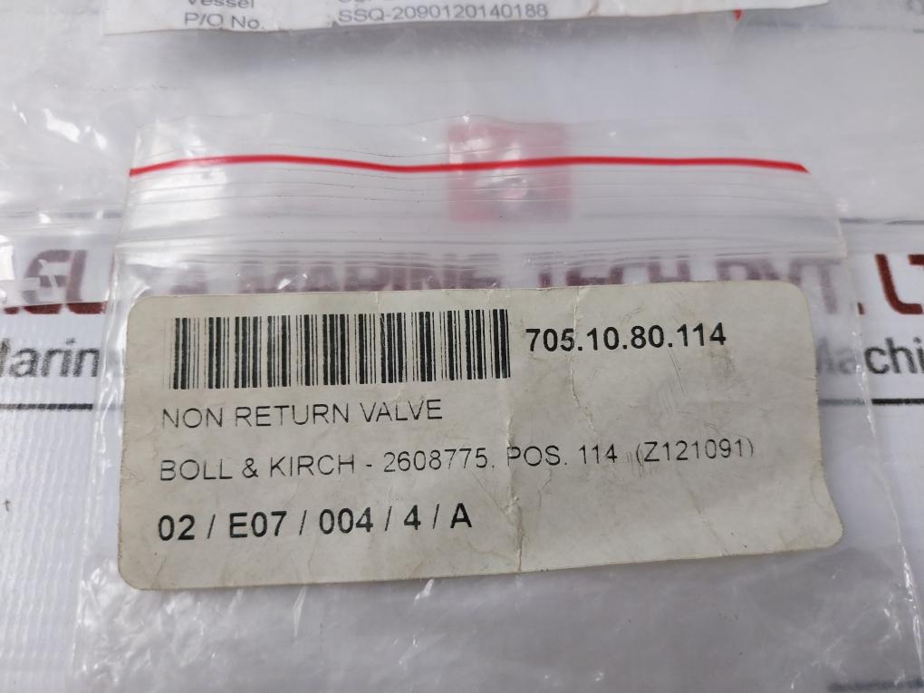Voss 95 De L8 Non-return Valve 0.5 Bar Fkm