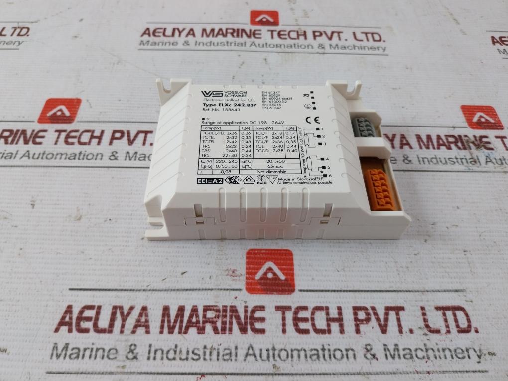 Vossloh Schwabe Elxc 242.837 Electronic Ballast For Cfl 220–240V 0/50–60 Hz