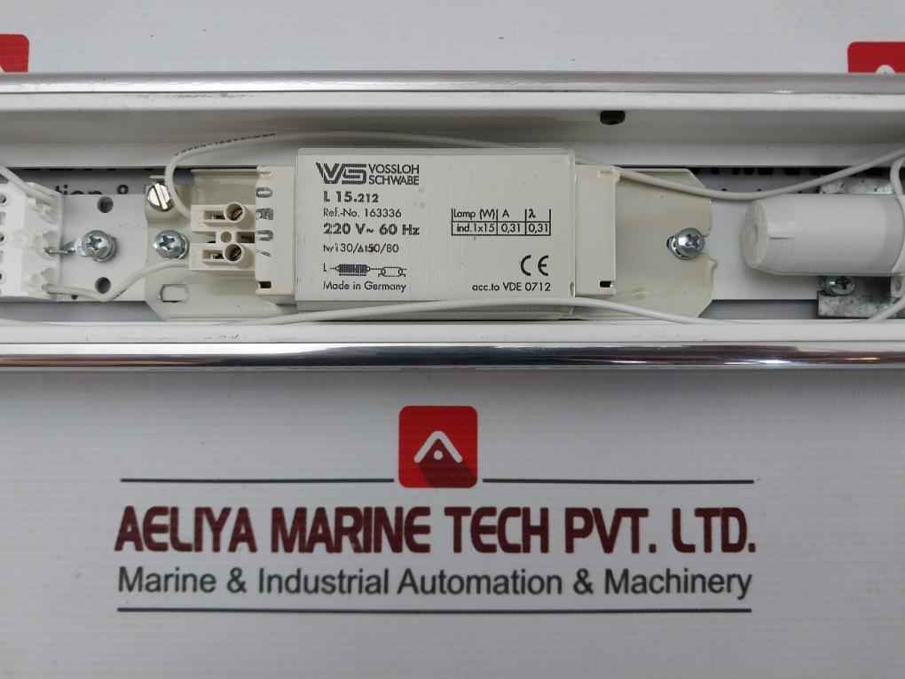 Vossloh Schwabe L 15.212 Lighting Fixture For Fluorescent Lamp 220 V-60Hz