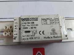 Lot of 5X Vossloh Schwabe L18/20.108 Lamp Ballast 220V 60HZ