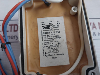 Vossloh Schwabe Z400M A20 Ignitor Module Ip65 220-240V/50-60Hz