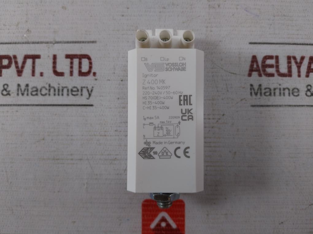 Vossloh Schwabe Z 400 Mk Ignitor 140597, Hi 35-400W 220-240V/50-60Hz 5Kv