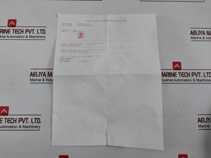 Vpc 540105030240 Cable Assembly Rev: D