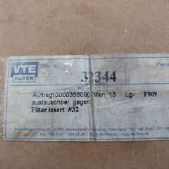 Vte Filter 32344 Hydraulic Filter 10000356090, Men 13 Lg- F909
