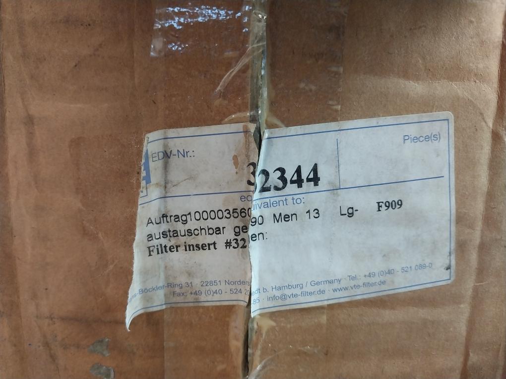 Vte Filter 32344 Hydraulic Filter Men 13 Lg- F909, 10000356090