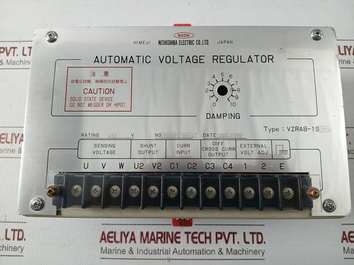 Vzrab-1S(Pt) Nishishiba Electric 450V Automatic Voltage Regulator