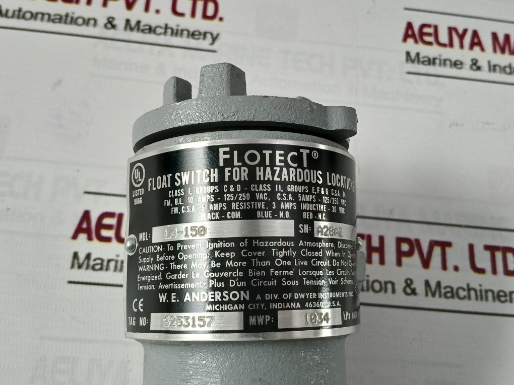 W.E. Anderson La-150 Flotect Float Switch 1034 Kpa