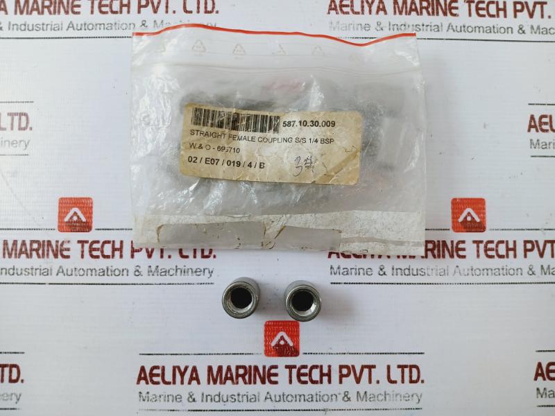 W&o 1/4 Bsp Straight Female Coupling, 695710