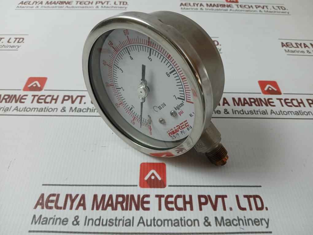 Waaree Ss 316 Pressure Gauge 0-100Psi 0-7 Kg/Cm2 100 Mm
