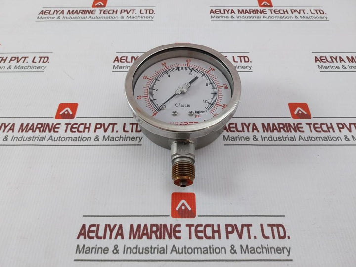 Waaree 2910-p6-10 Vacuum Pressure Gauge 0-150 Psi