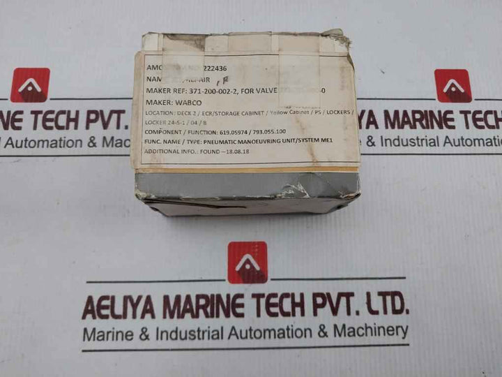 Wabco 371-200-002-2 3/2-way Pneumatic Valve Repair Kit Manoeuvring Unit