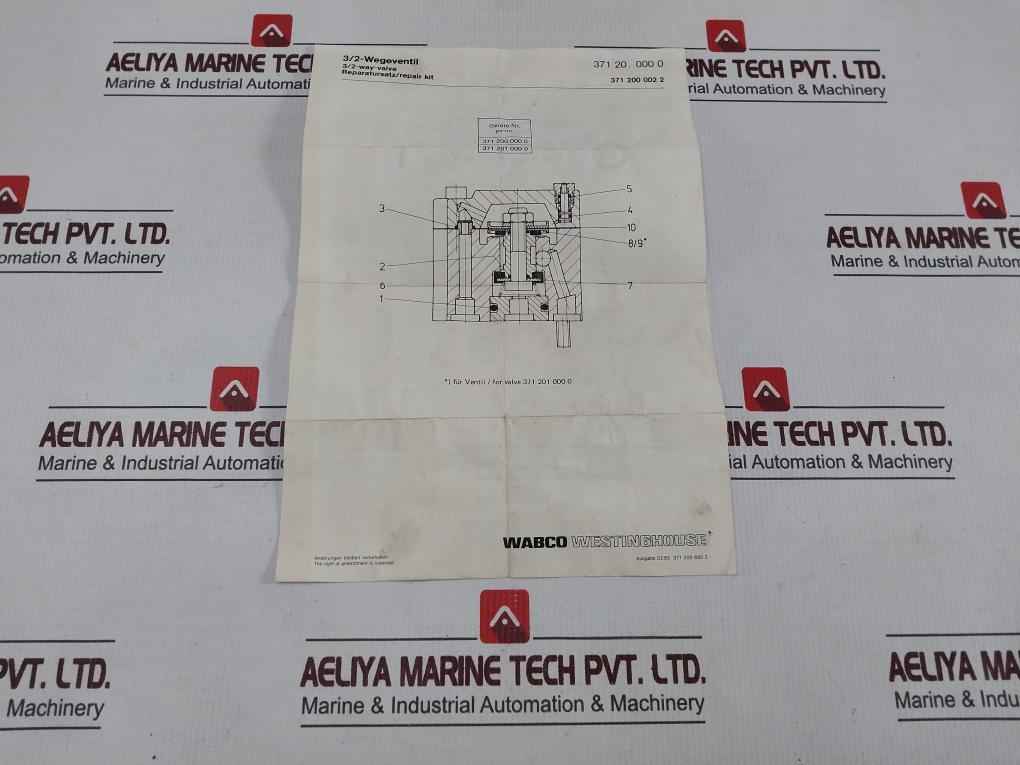 Wabco 371-200-002-2 3/2-way Pneumatic Valve Repair Kit Manoeuvring Unit