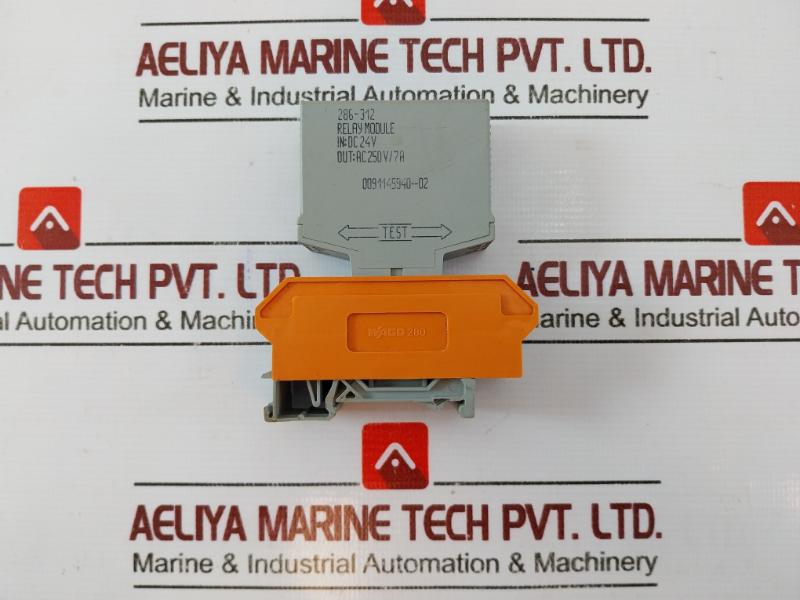 Wago 286-312 Switching Relay Module 24V Dc Input, 250V Ac/7A Output, Iec 60947-7-1,