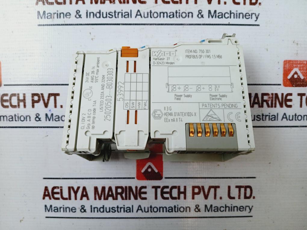 WAGO 750-301 Profibus DP Fieldbus Coupler I/O System 24VDC