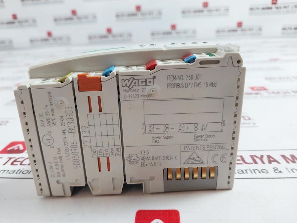 Wago 750-301 Profibus Dp/Fms Fieldbus Coupler 24Vdc 50050906