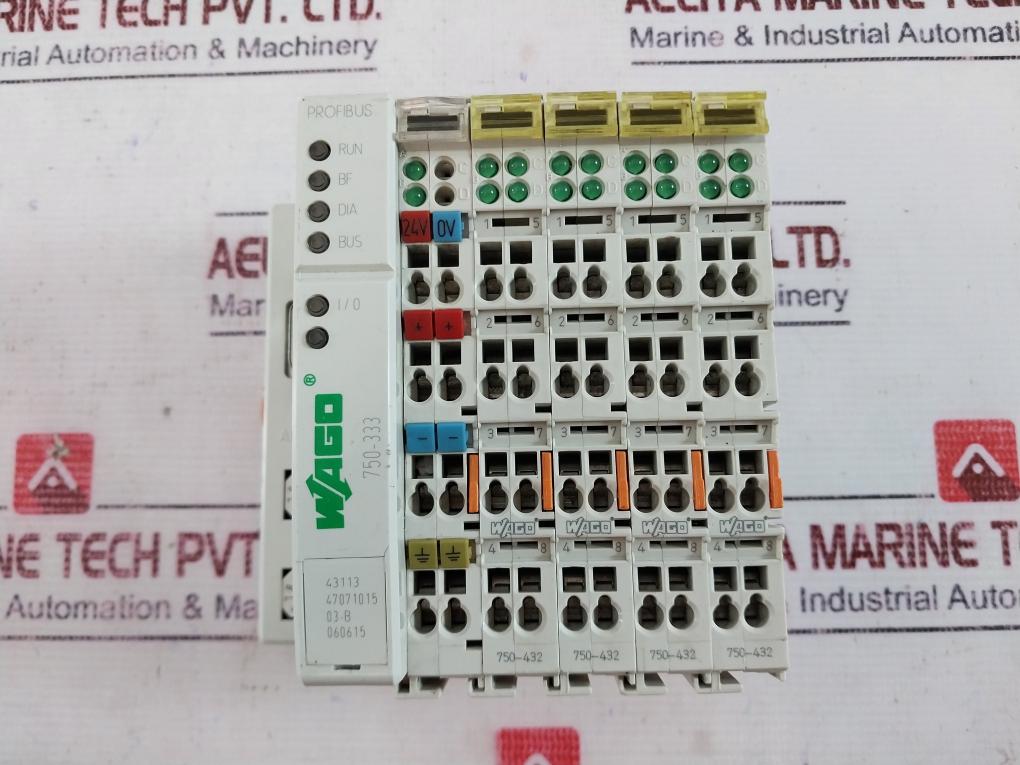 Wago 750-333 Fieldbus Coupler Profibus With 4-channel Digital Input 750-432