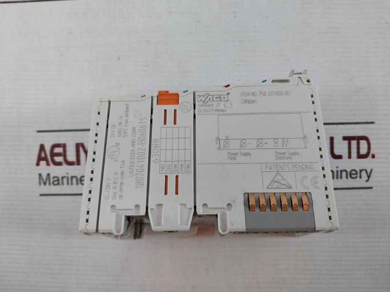 Wago 750-337/000-001 Fieldbus Coupler Module 24Vdc 55 C Awg 28-14
