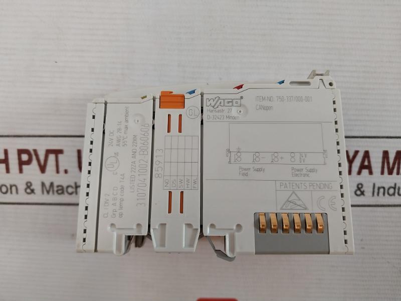 Wago 750-337/000-001 Fieldbus Coupler Module 24Vdc 55 C, Awg 28-14