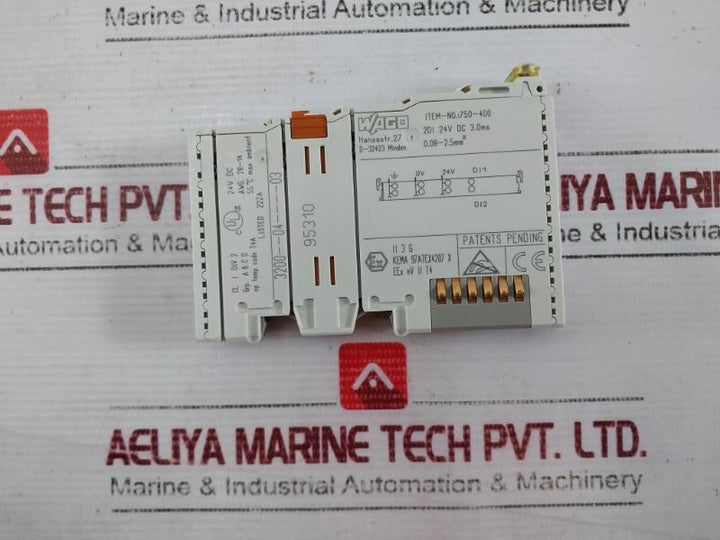 Wago 750-400 2-channel Digital Input 2di 24v Dc 3.0ms 0.08-2.5mm2 3 G