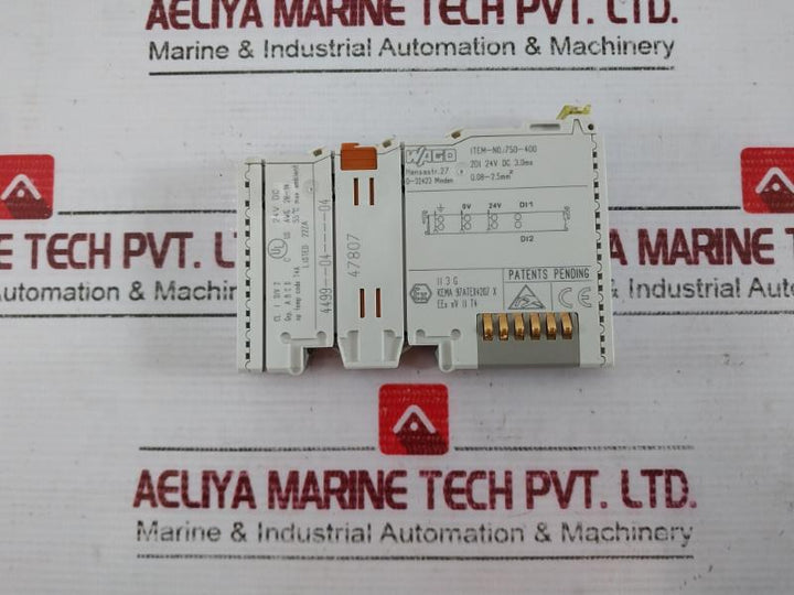 Wago 750-400 2-channel Digital Input 2di 24v Dc 3.0ms 0.08-2.5mm2