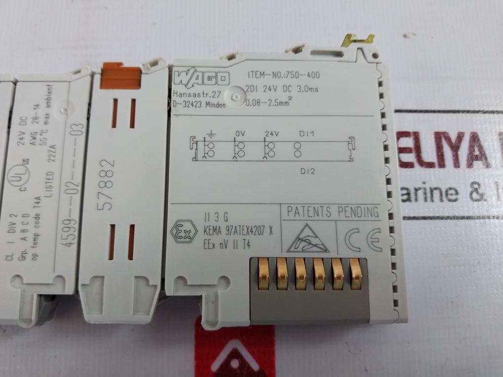 Wago 750-400 2 Channel Digital Input Module Kema 97Atex4207 X