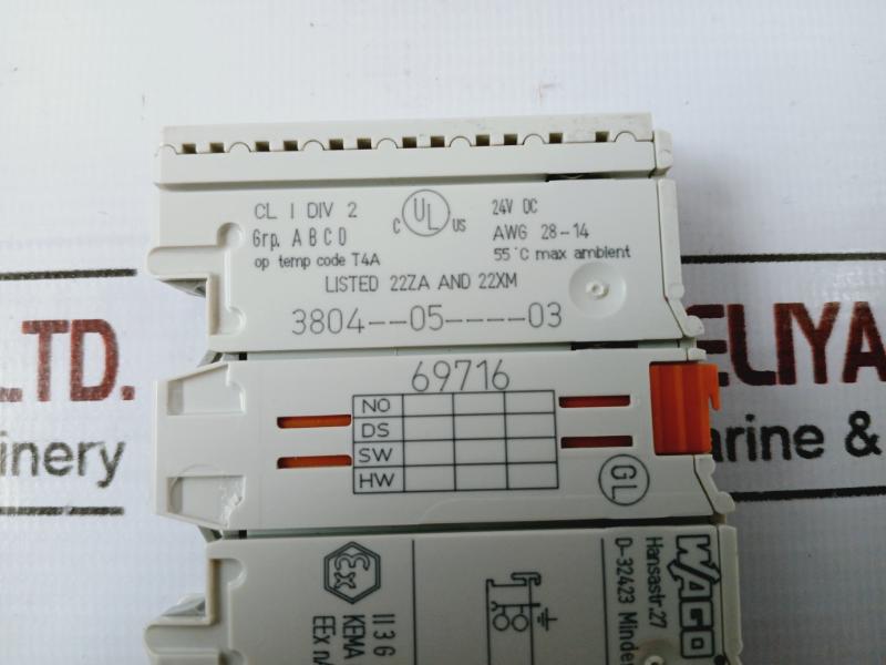 Wago 750-400 2Di 24V Dc Input Module 0.08-2.5Mm2 Awg 28-14 55°C Max Ambient