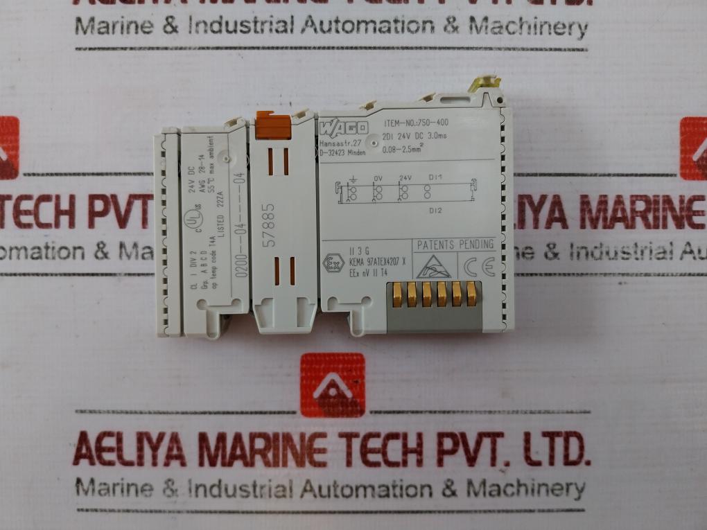 Wago 750-400 2Di Input Module 3.0Ms Awg 28-14 Kema 97Atex4207 X 24V Dc