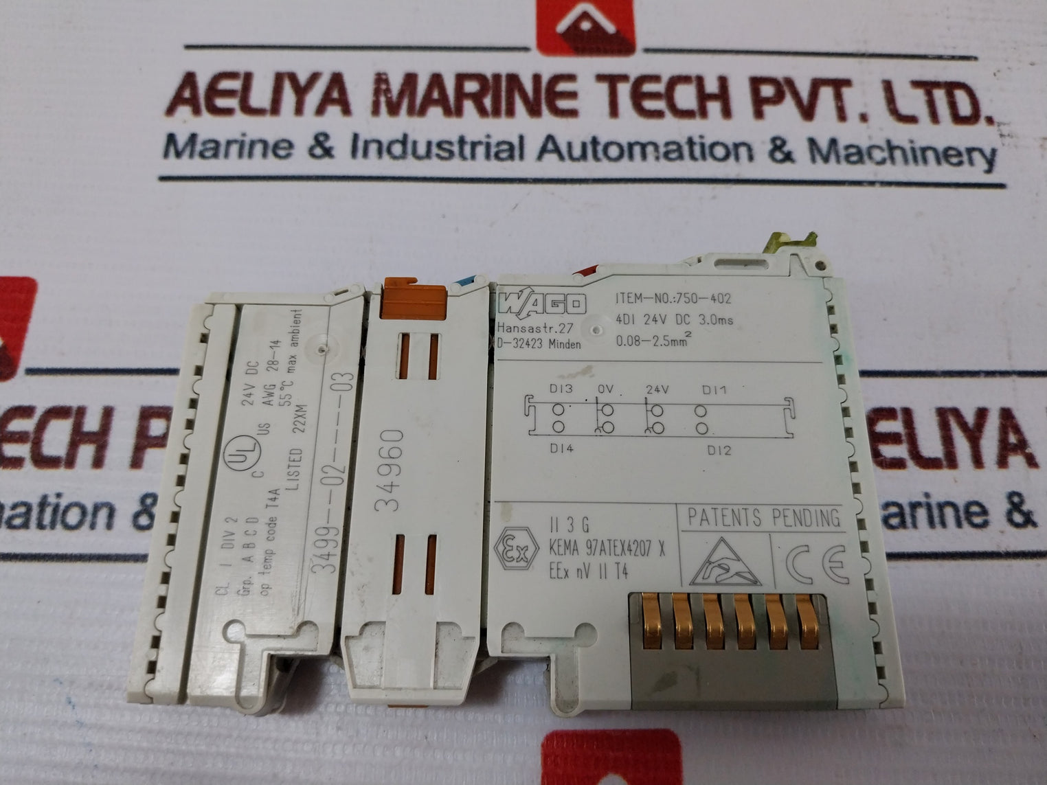 Wago 750-402 4-channel Digital Input Module 24V Dc Awg 28-14