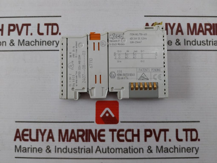 Wago 750-403 4 Channel Digital Input 4Di 24V Dc 0.2Ms 55°C Max Ambient