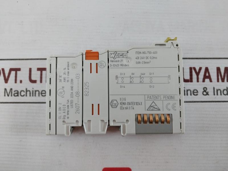 Wago 750-403 Digital Input Module 4Di 24Vdc 0.2Ms 0.08-2.5Mm2