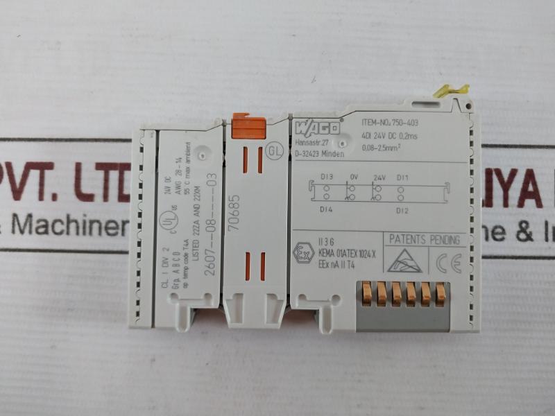 Wago 750-403 Digital Input Module 4Di 24Vdc 0.2Ms, 55 C 0.08-2.5Mm2