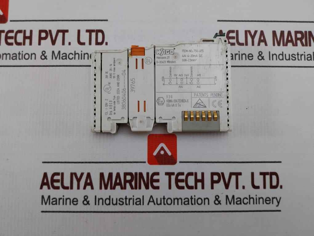 Wago 750-455 4-channel Analog Input Module 24v Dc