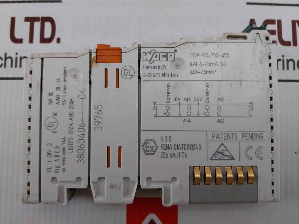 Wago 750-455 4-channel Analog Input Module 24v Dc