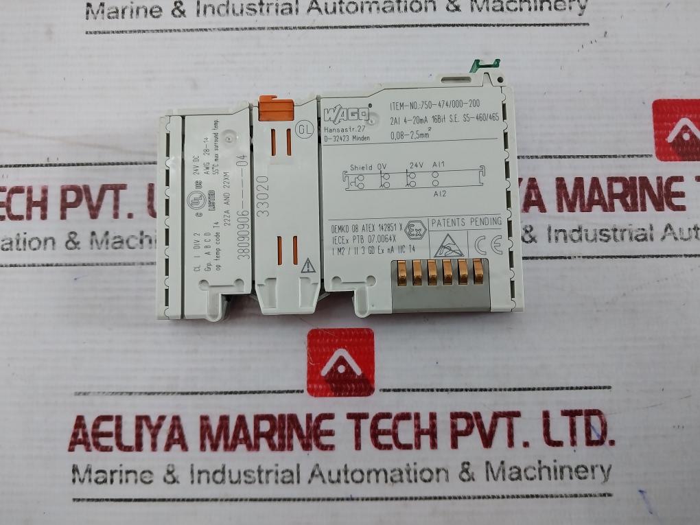 Wago 750-474/000-200 2-channel Analog Input 24V Dc Awg 28-14 2Ai 4-20Ma 16-bit